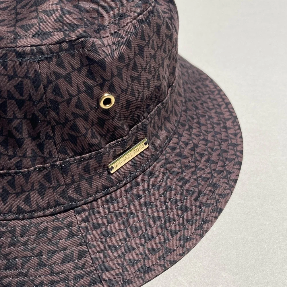 (new+tag) Michael Kors bucket hat MK monogram brown black one size fits all (OS) - Picture 2 of 7